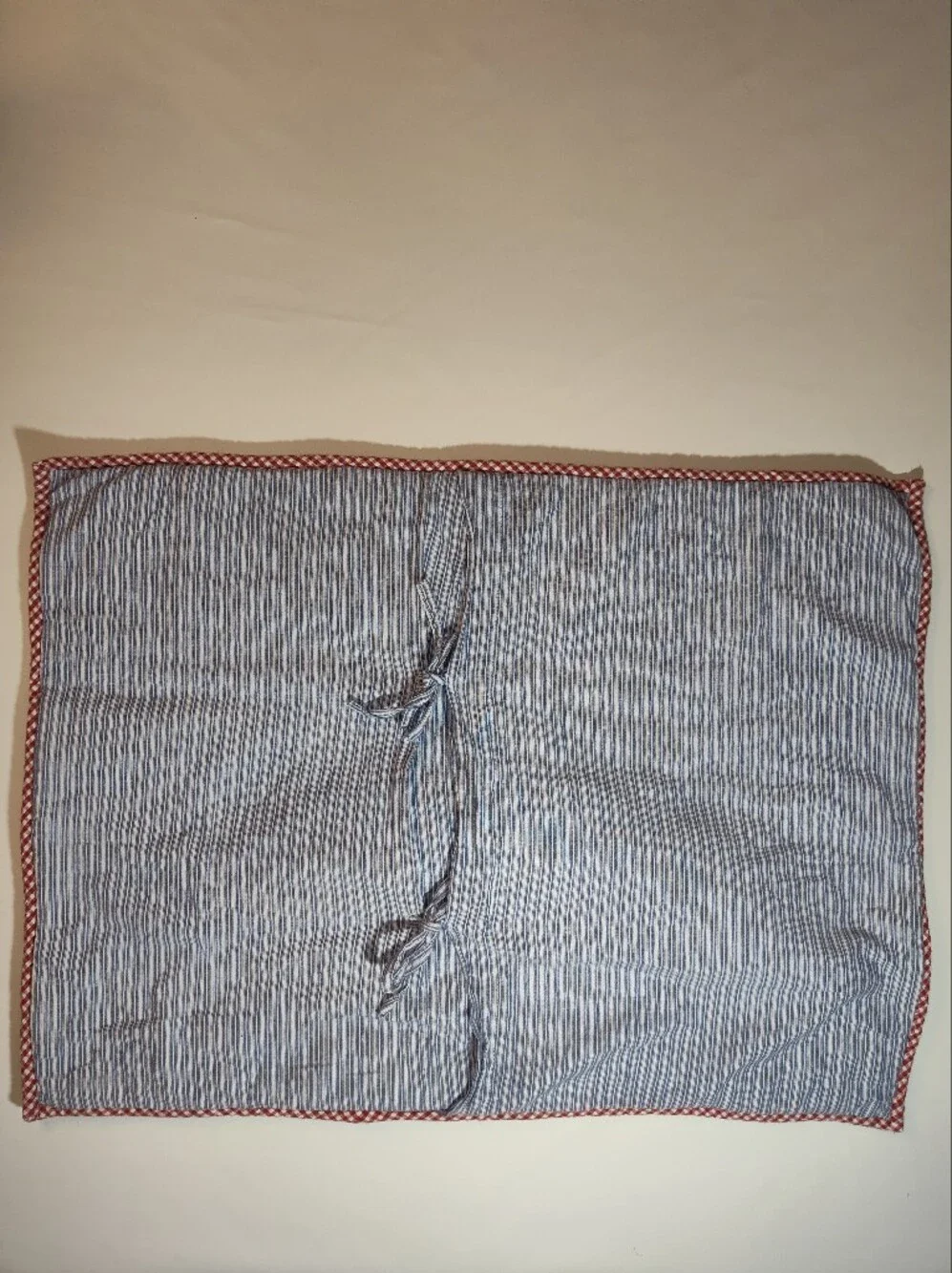 Pair of Pottery Barn Madras Plaid Quilted Standard Pillow Shams